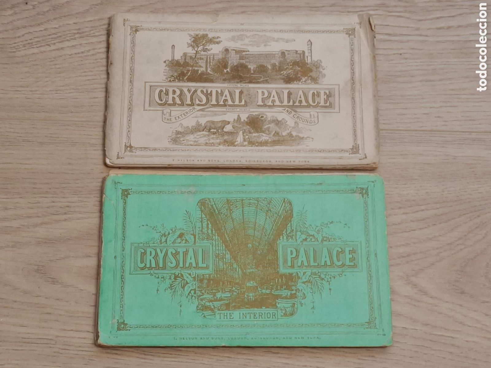 Folletos de turismo: Crystal Palace de Londres, Dos cuadernos con vistas en color del exterior y del interior, Expo 1851