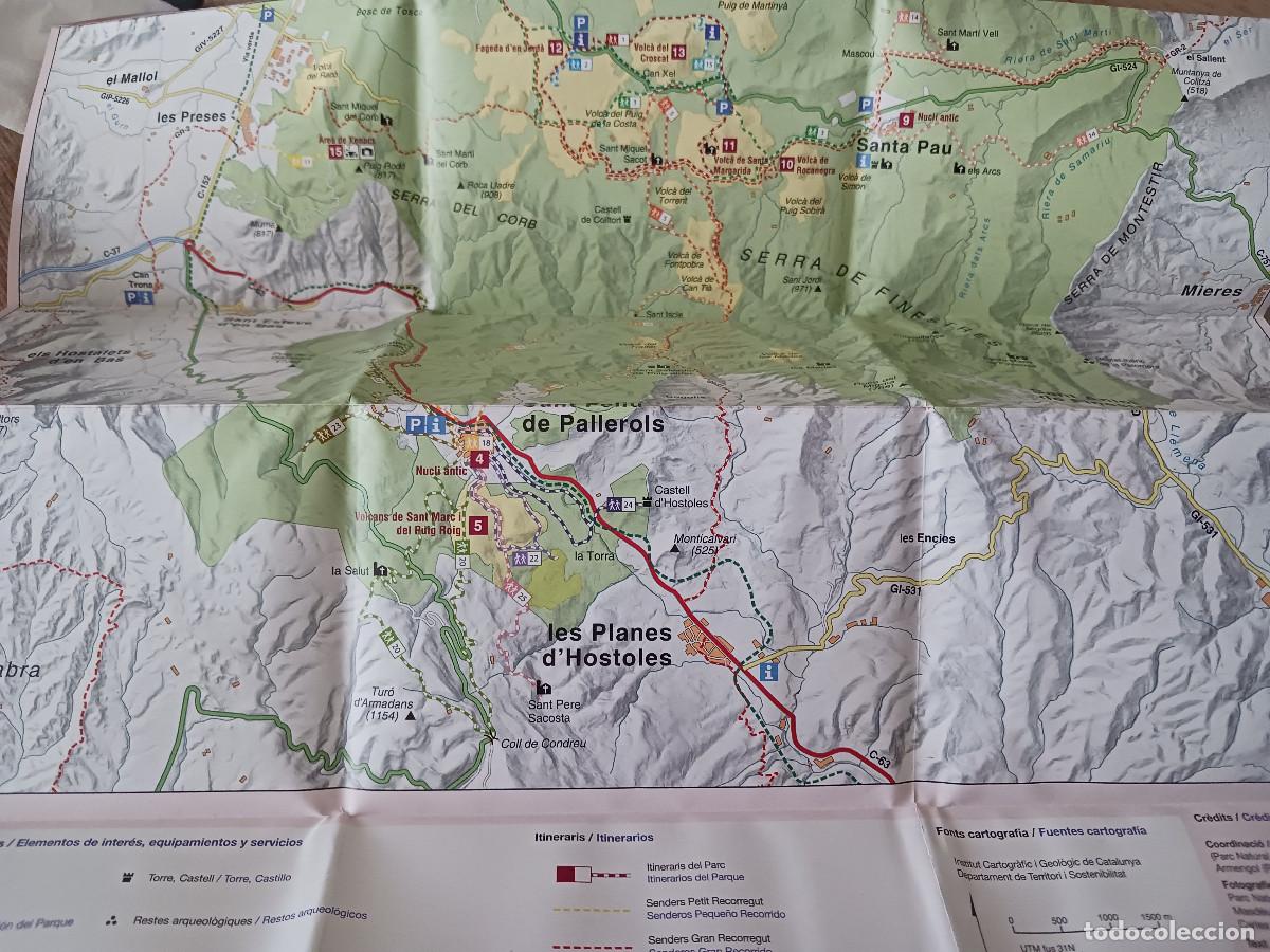 Folletos de turismo: plano desplegable de la garrotxa, zona volcanica