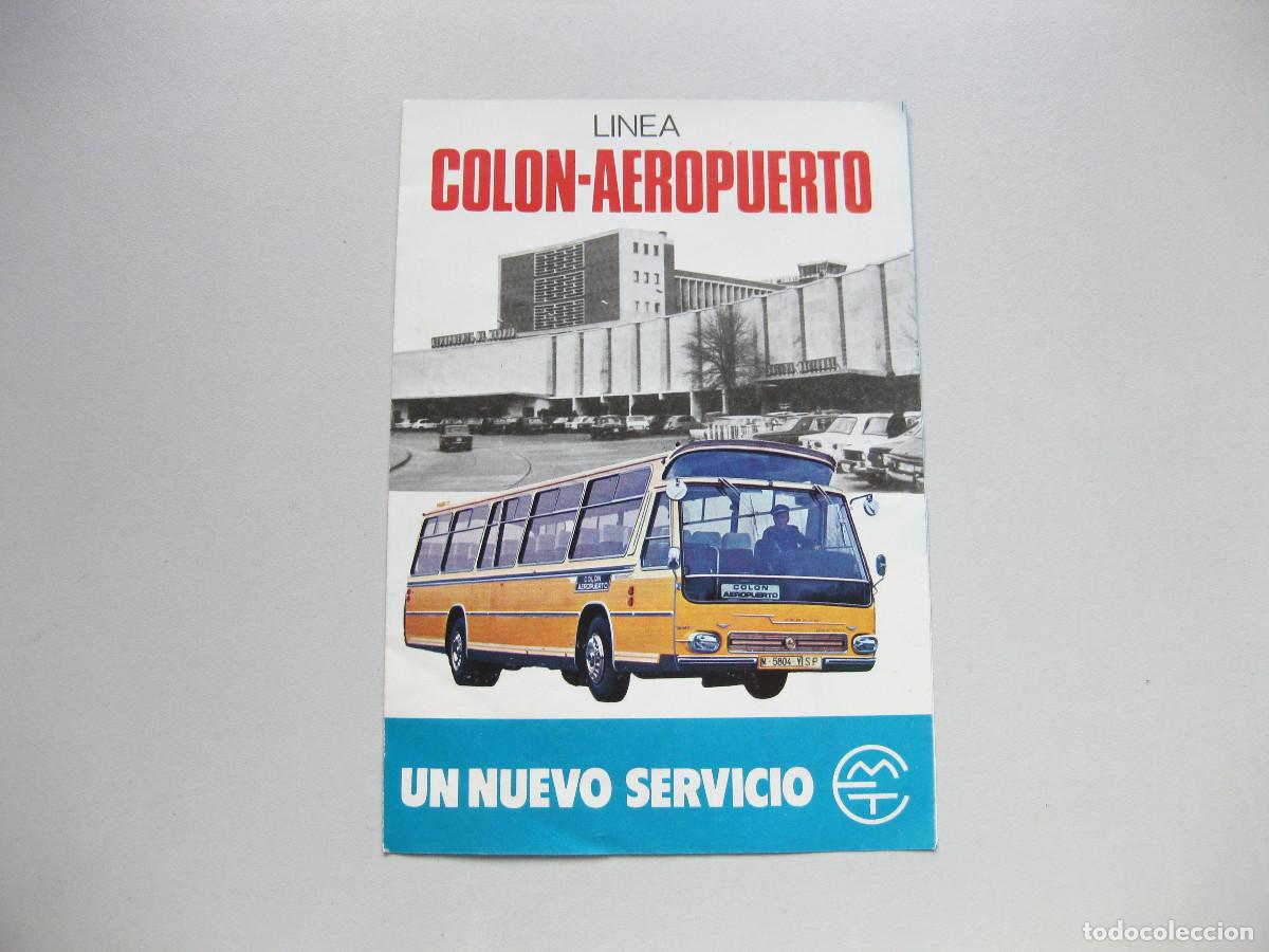 Folletos de turismo: FOLLETO DE LAS LINEAS DE AUTOBUSES DE LA EMT DE MADRID LINEA COLON AEROPUERTO. PEGASO