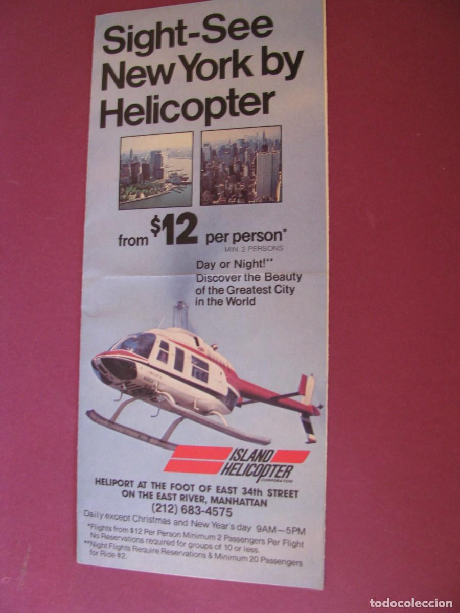 Folletos de turismo: FOLLETO DE VUELOS EN HELICOPTERO SOBRE NUEVA YORK. A&Ntilde;OS 1970
