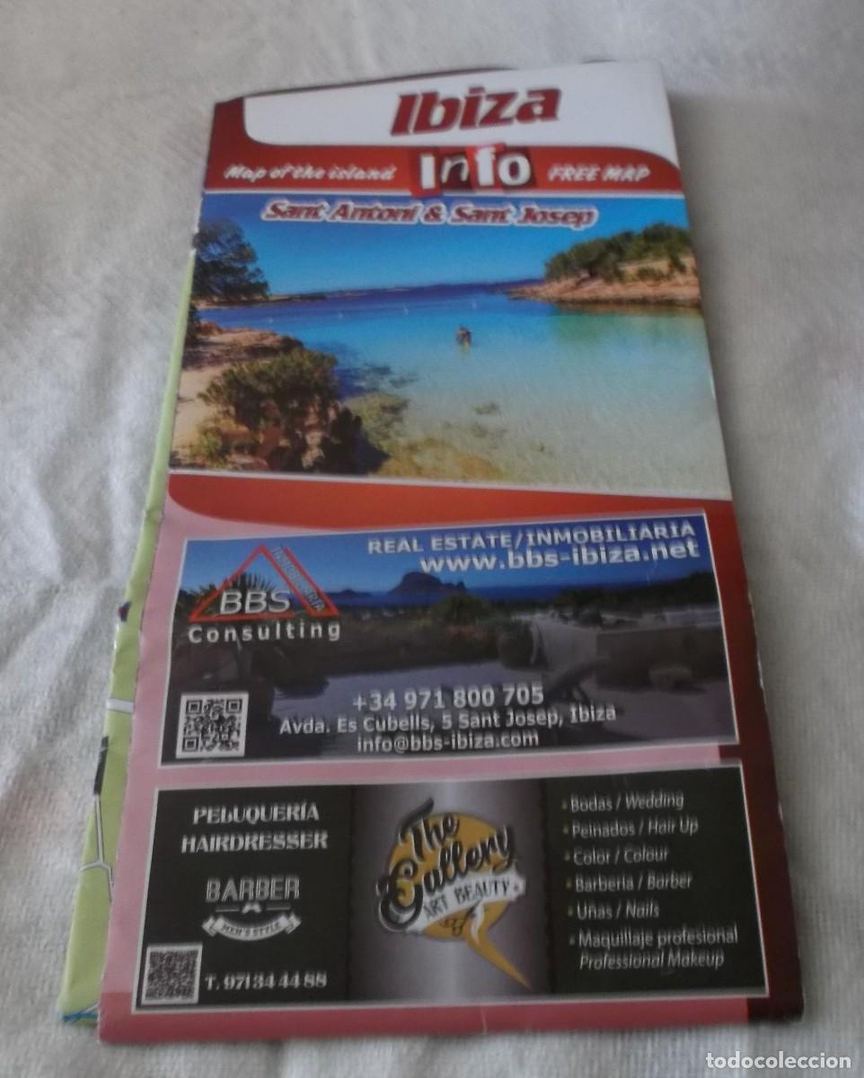 Folletos de turismo: folleto con mapa de Ibiza y sitios de interes