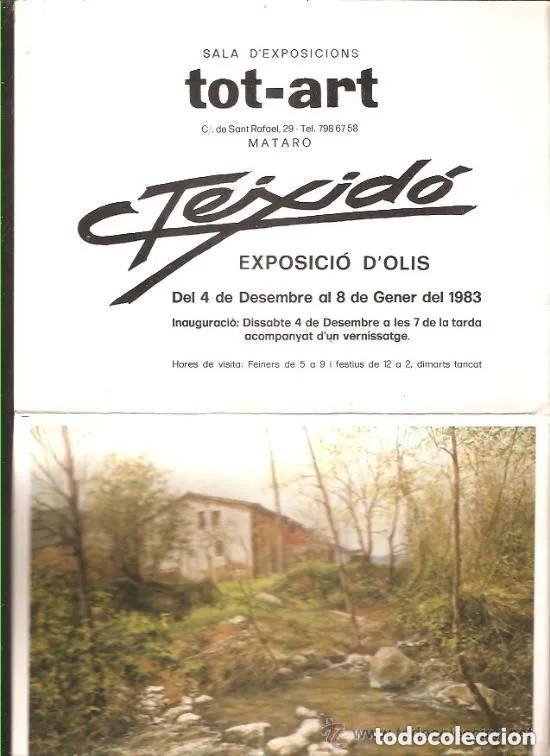 Folletos de turismo: FOLLETO TRIPTICO - EXPOSICION DE OLIEOS TEIXID&Oacute; - EN CATALAN - A&Ntilde;O 1983