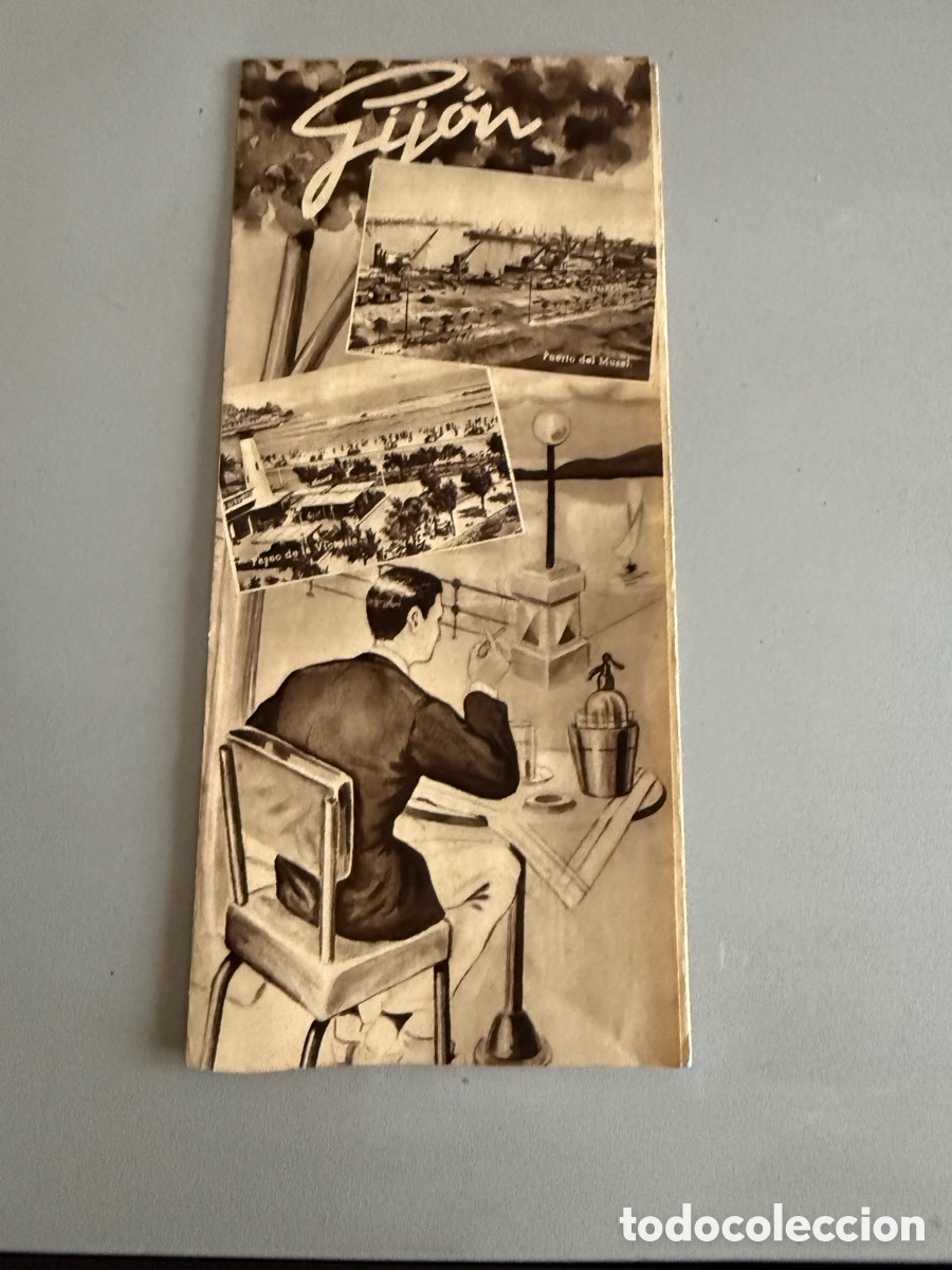Folletos de turismo: Folleto Tur&iacute;stico. GIJ&Oacute;N. a&ntilde;os 40-50