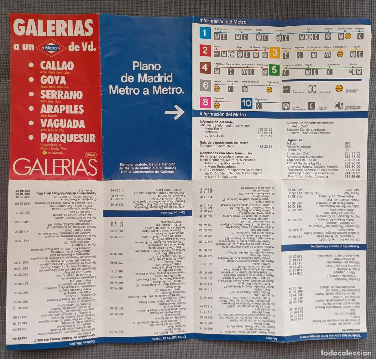Folletos de turismo: Mapa Metro Madrid. 1991.