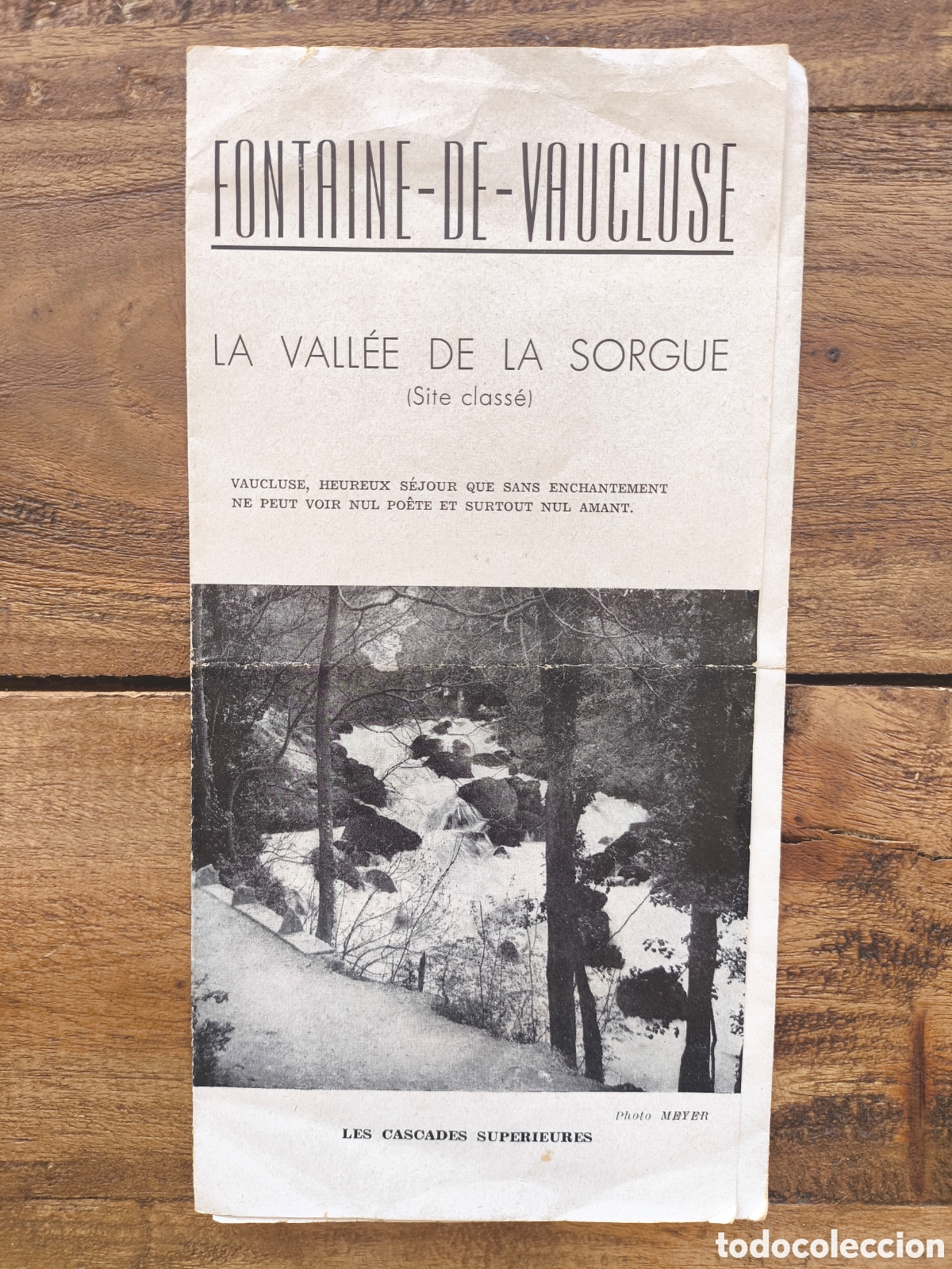 Folletos de turismo: Antiguo folleto mapa guia desplegable turismo Fontaine-de-Vaucluse Valle de la Sorgue Francia