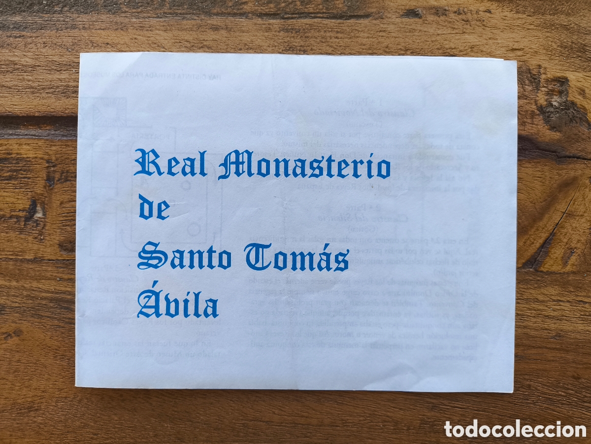 Folletos de turismo: Folleto mapa guia desplegable informaci&oacute;n turismo Real Monasterio Santo Tom&aacute;s &Aacute;vila