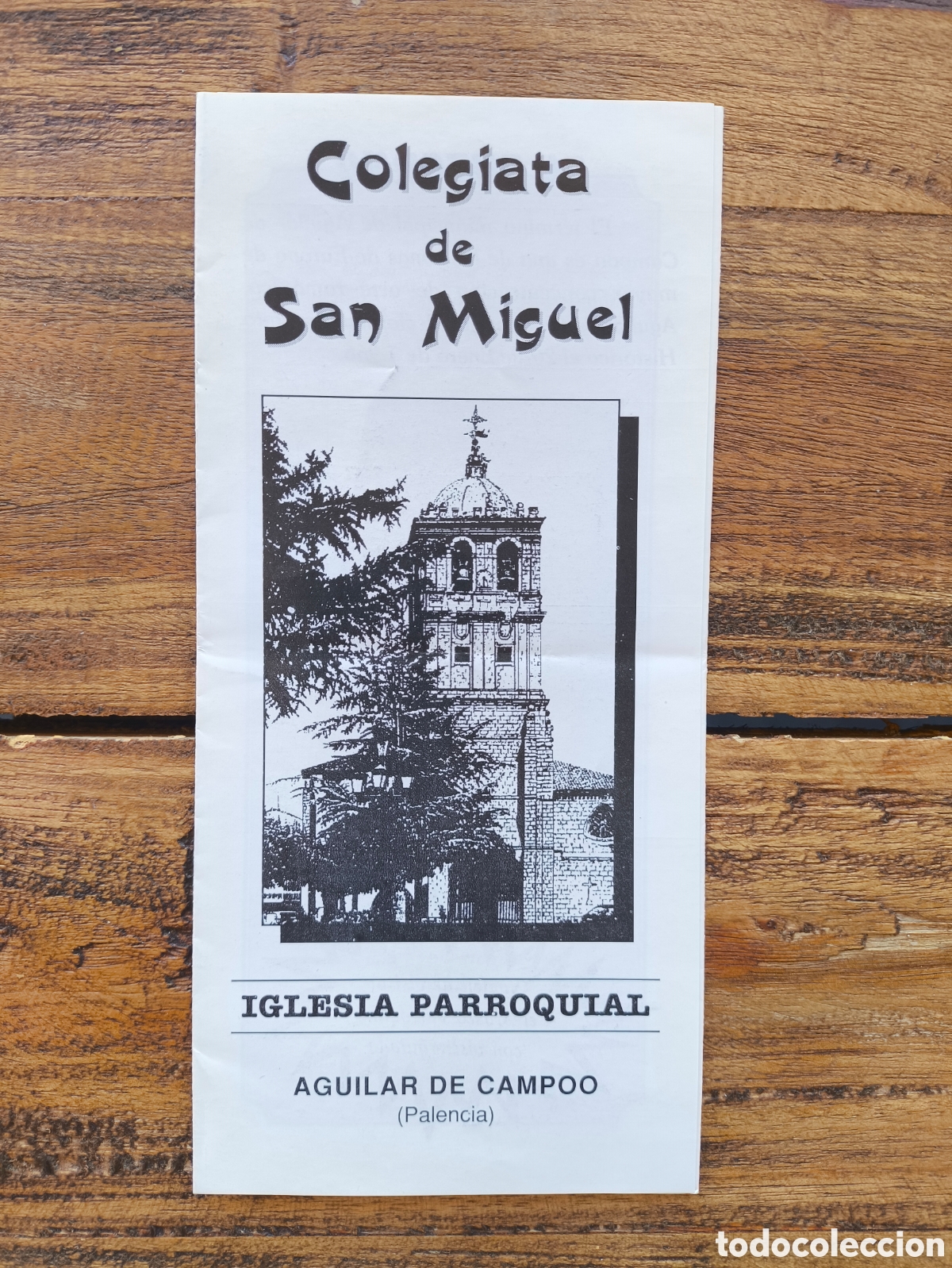 Folletos de turismo: Folleto guia desplegable informaci&oacute;n turismo Colegiata de San Miguel Aguilar de Campoo