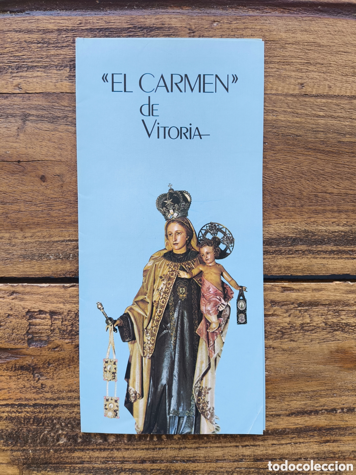 Folletos de turismo: Folleto guia desplegable informaci&oacute;n turismo Templo Iglesia Virgen del Carmen El Carmen Vitoria
