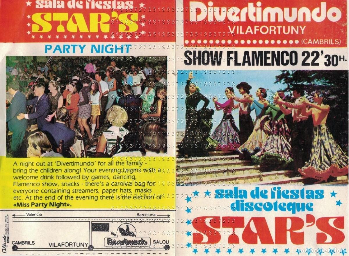 Tourismusbrosch&uuml;ren: CAMBRILS DIVERTIMUNDO VILAFORTUNY DISCOTECA STAR'S PUBLICIDAD TURISMO M5