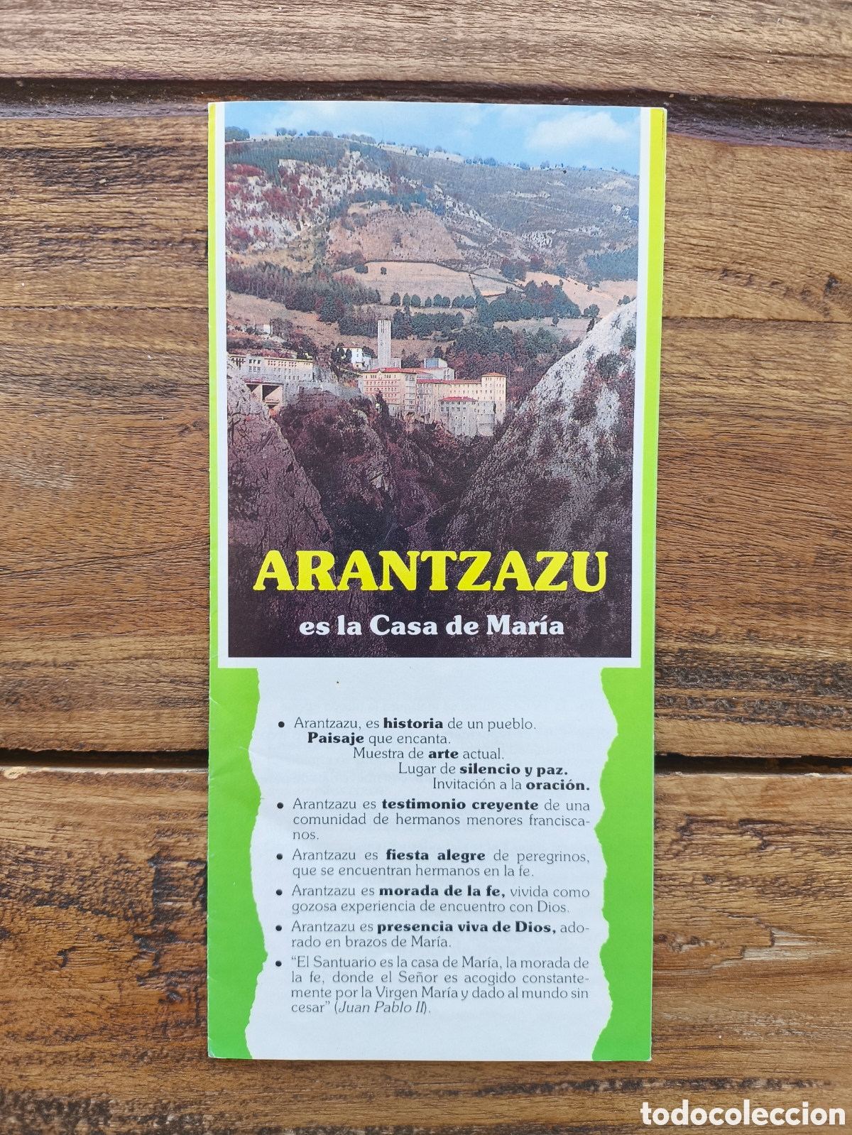 Folletos de turismo: Folleto guia desplegable informaci&oacute;n turismo Santuario de Santa Mar&iacute;a de Arantzazu O&ntilde;ate Guip&uacute;zcoa