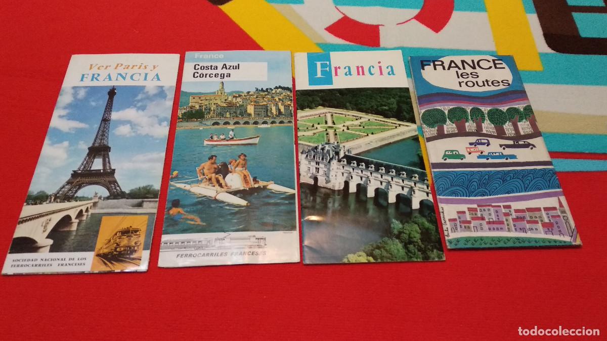Folletos de turismo: LOTE 4 FOLLETO TURISTICO DE FRANCIA, RUTAS, MAPAS, PARIS, COSTA AZUL C&Oacute;RCEGA, FERROCARRILES FRANCES
