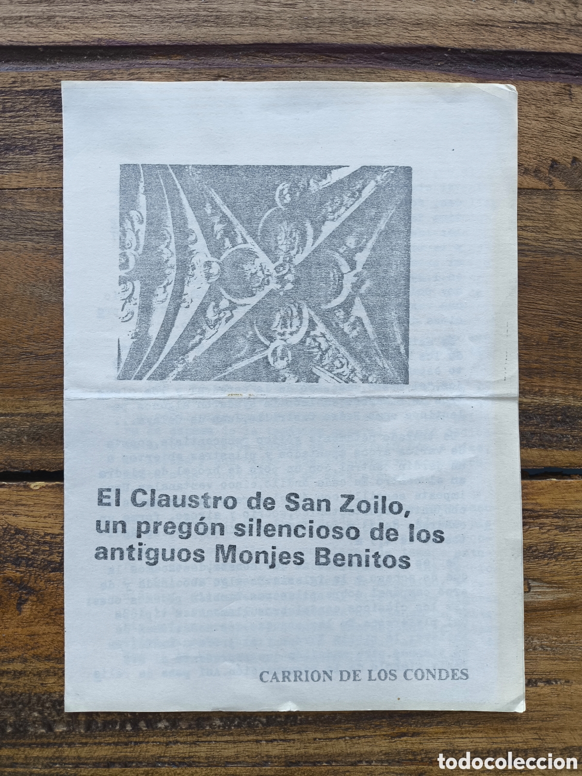 Folletos de turismo: Folleto informaci&oacute;n guia El Claustro de San Zoilo Monjes Benitos Carri&oacute;n de los Condes Palencia