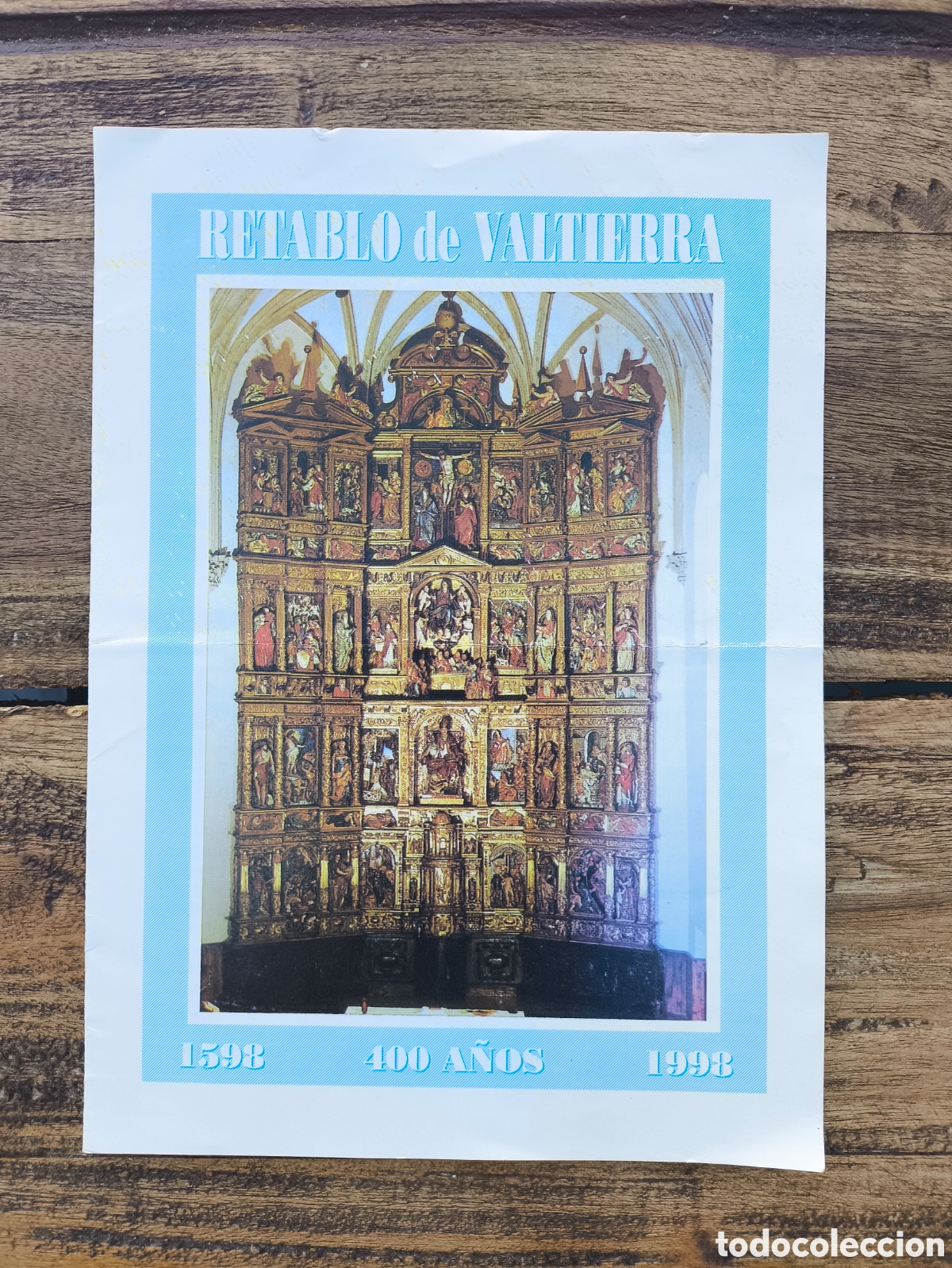 Folletos de turismo: Folleto informaci&oacute;n guia Retablo Mayor de la Parroquia de Santa Mar&iacute;a de Valtierra Navarra