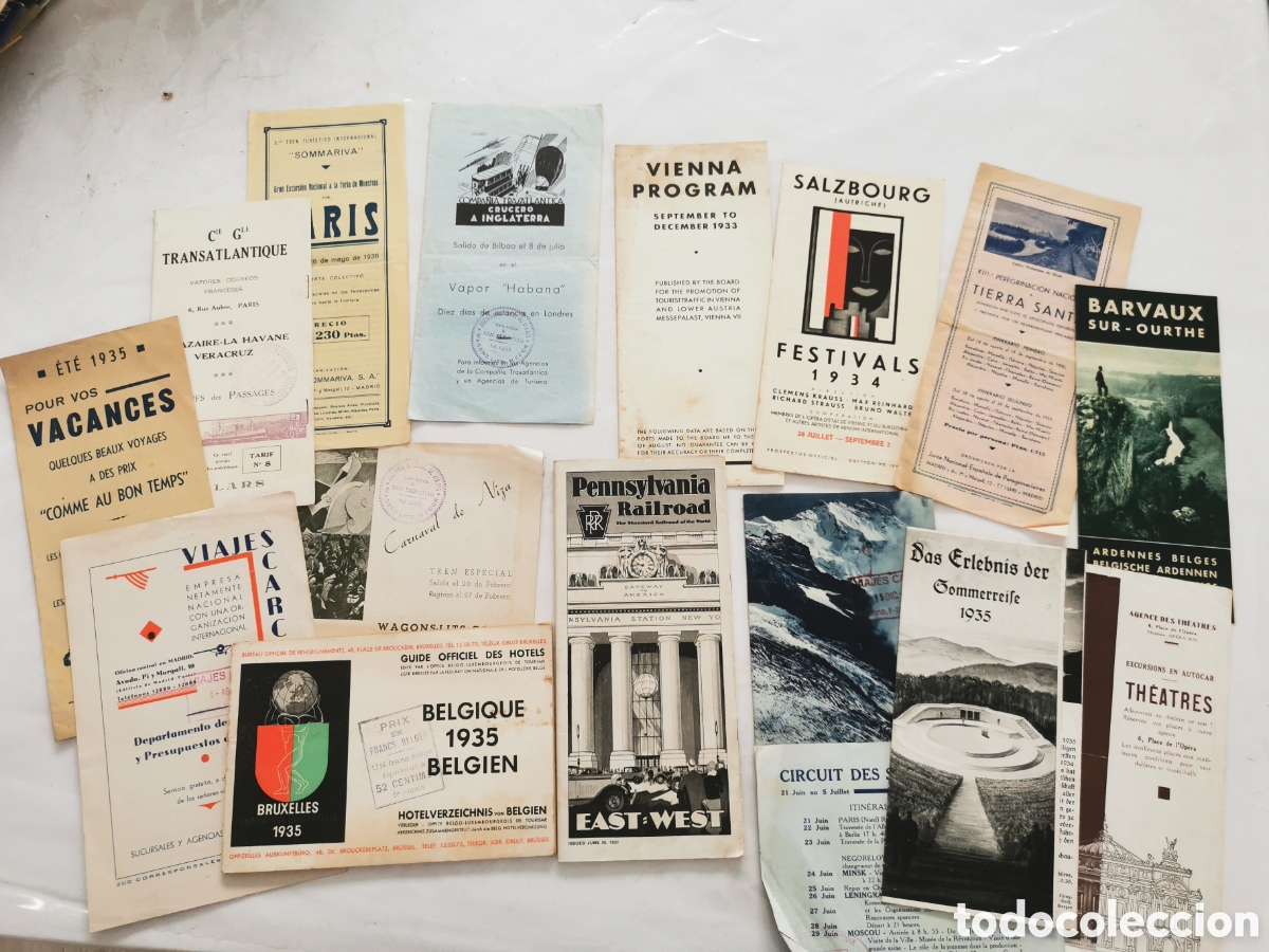 Folletos de turismo: Folletos viajes d&eacute;cada a&ntilde;os 30