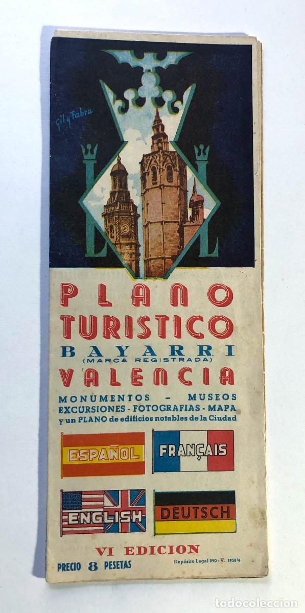 Folletos de turismo: PLANO TUR&Iacute;STICO DE VALENCIA / BAYARRI / A&Ntilde;O 1958 / DESPLEGABLE
