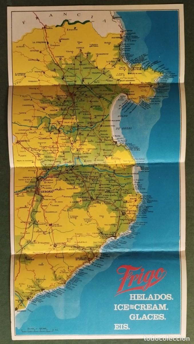 Folletos de turismo: PLANO COSTRA BRAVA (GIRONA) PUBLICIDAD HELADOS FRIGO