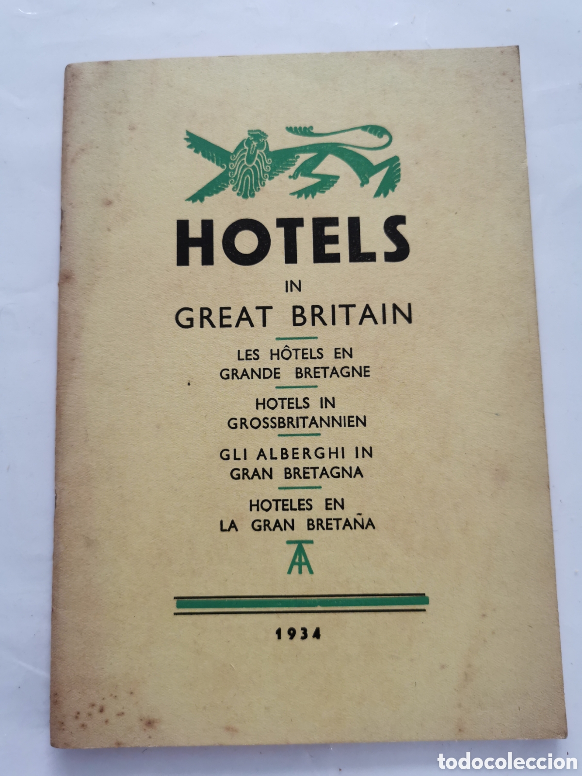 Folletos de turismo: Guia hoteles Gran Breta&ntilde;a a&ntilde;os 30
