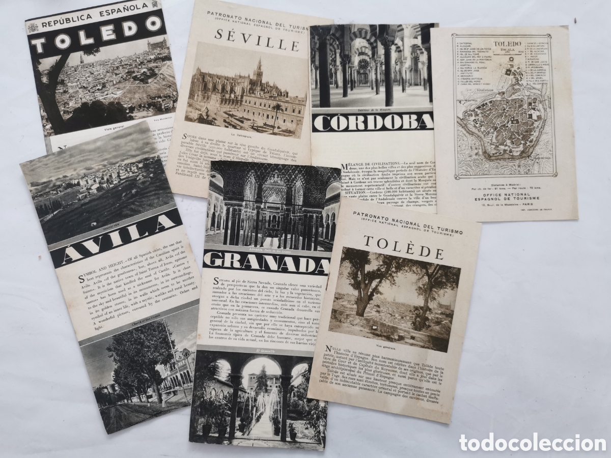 Folletos de turismo: Folletos tur&iacute;sticos Toledo, Granada, Sevilla, C&oacute;rdoba y &Aacute;vila