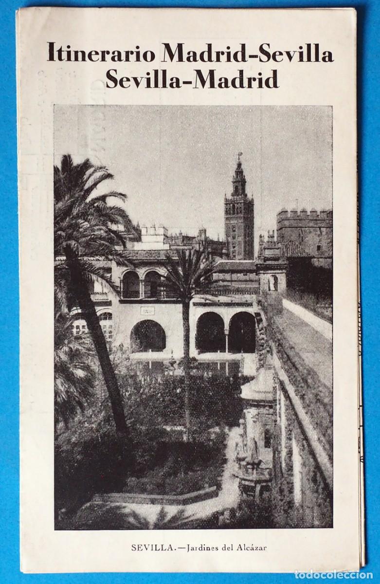 Folletos de turismo: ANTIGUO FOLLETO DE VIAJE. PUBLICADO PATRIMONIO NACIONAL DE TURISMO: MADRID-SEVILLA. SEVILLA -MADRID