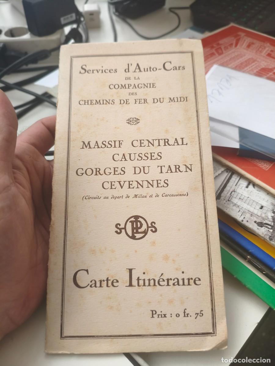 Folletos de turismo: CARTE ITINERAIRE MASSIF CENTRAL CAUSSES GORGES DU TARN CEVENNES. SERVICES D'AUTO-CARS.