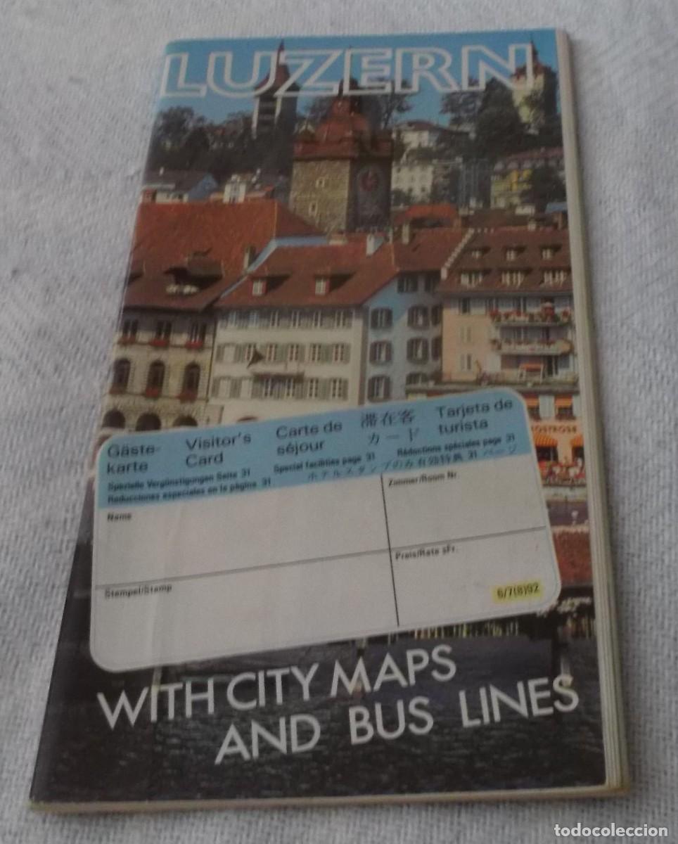 Folletos de turismo: folleto guia de Luzern -Suiza- con mapa de la vila