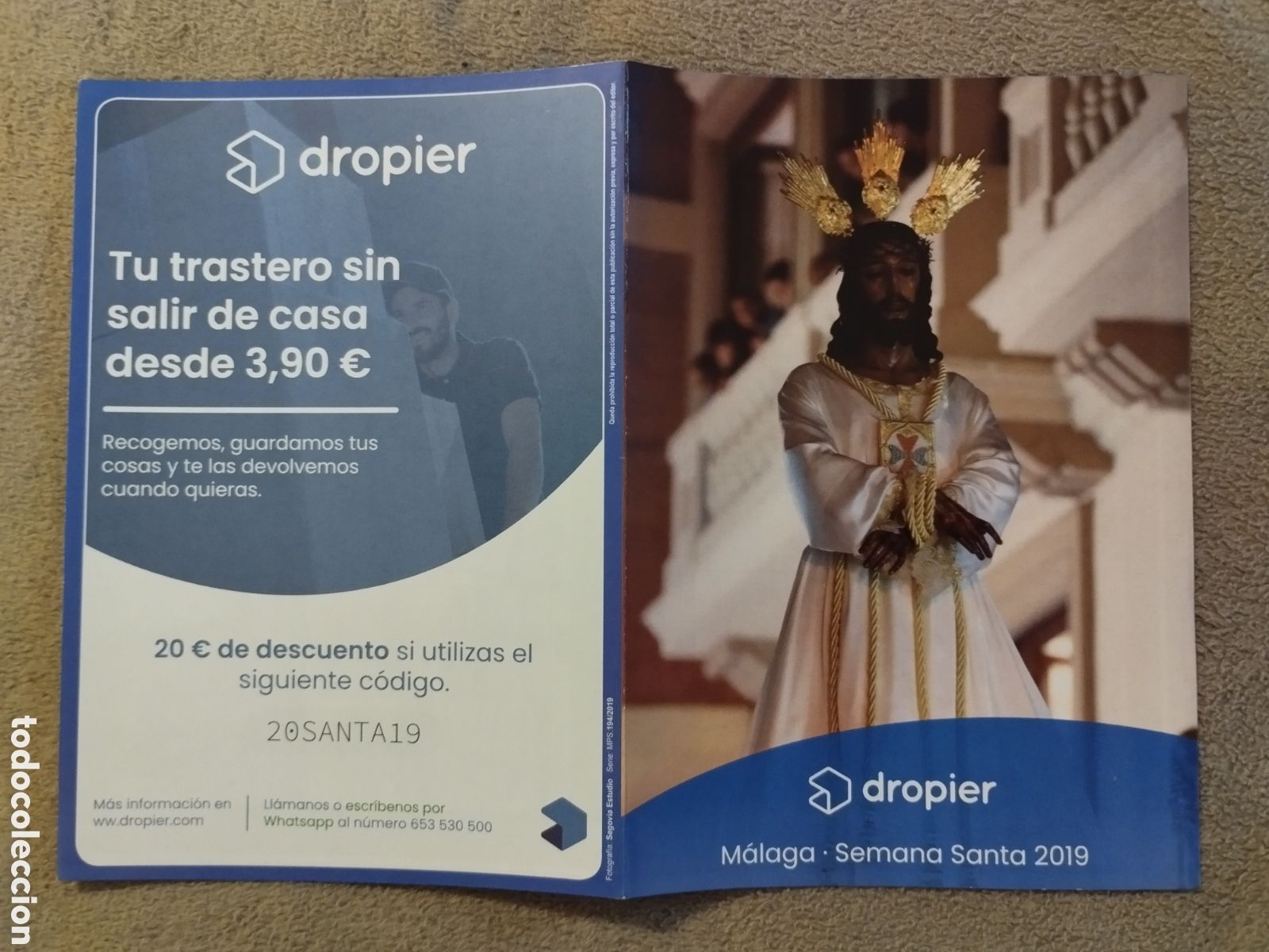 Folletos de turismo: Programa / Itinerario Semana Santa M&aacute;laga 2019.