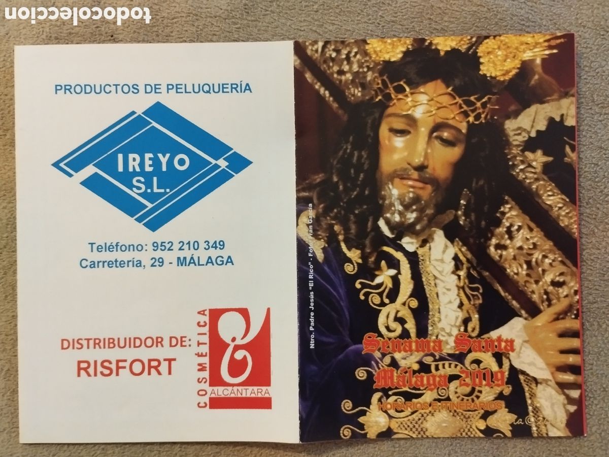 Folletos de turismo: Programa / itinerario Semana Santa M&aacute;laga 2019