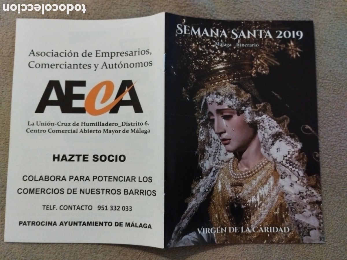 Folletos de turismo: Programa / itinerario Semana Santa M&aacute;laga 2019