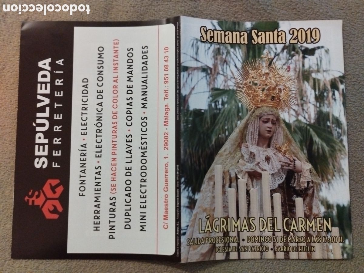 Folletos de turismo: Programa Itinerario Semana Santa M&aacute;laga 2019