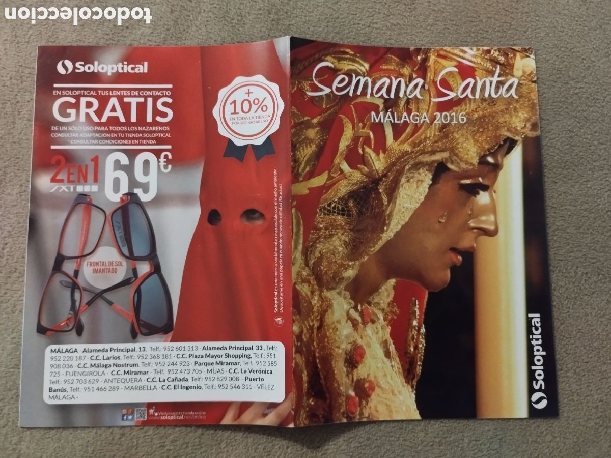Folletos de turismo: Programa / Itinerario Semana Santa M&aacute;laga 2016