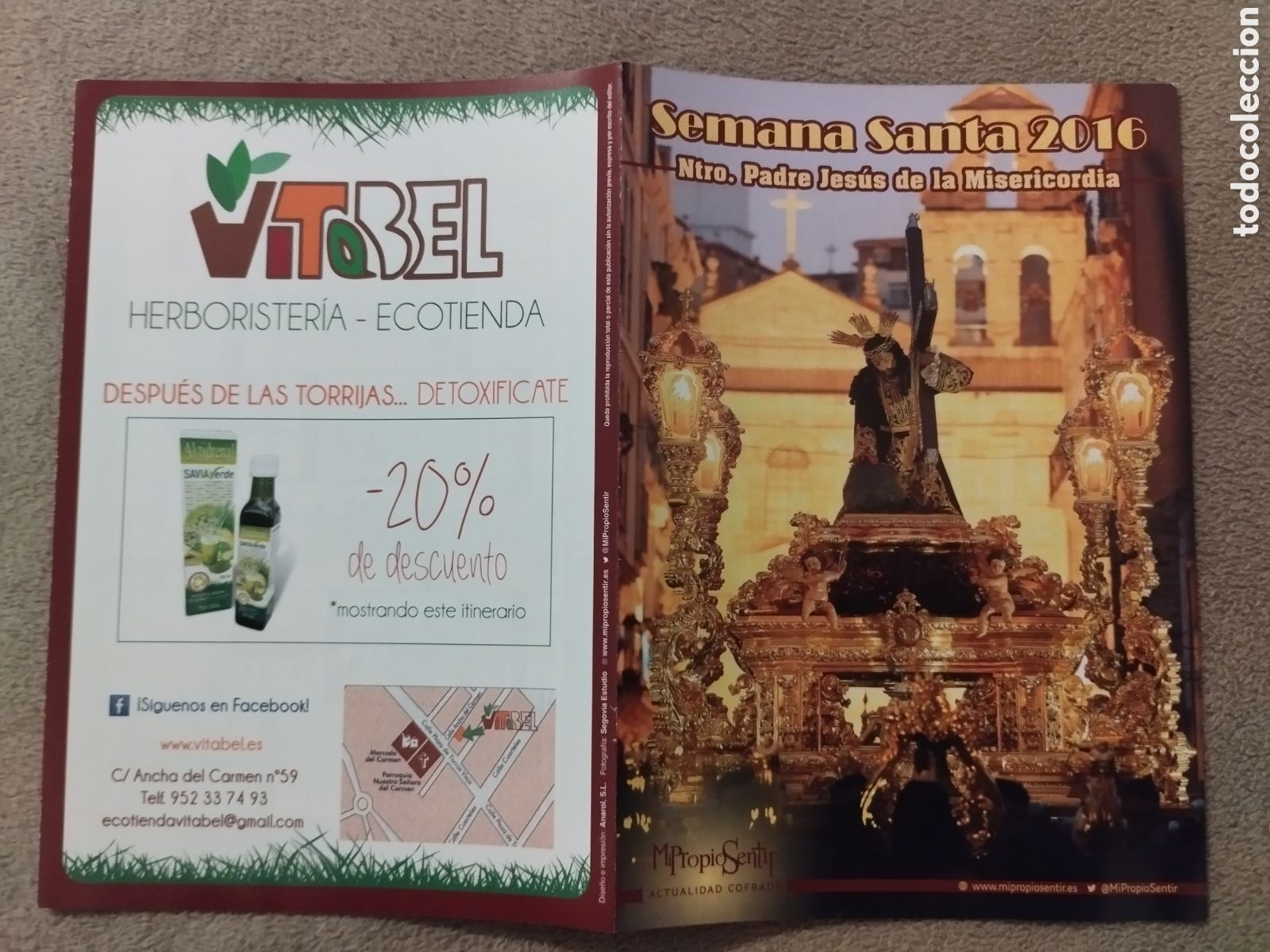 Folletos de turismo: Programa / itinerario Semana Santa M&aacute;laga 2016.