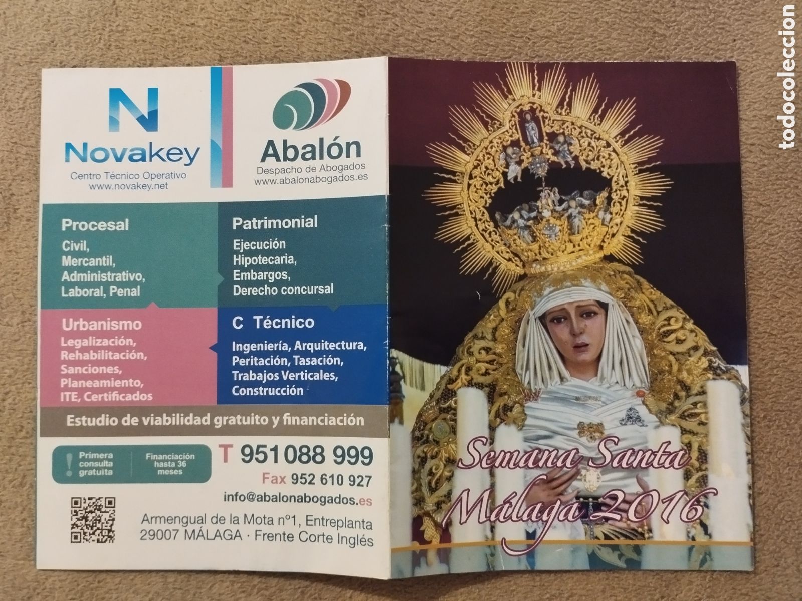 Folletos de turismo: Programa / itinerario Semana Santa M&aacute;laga 2016