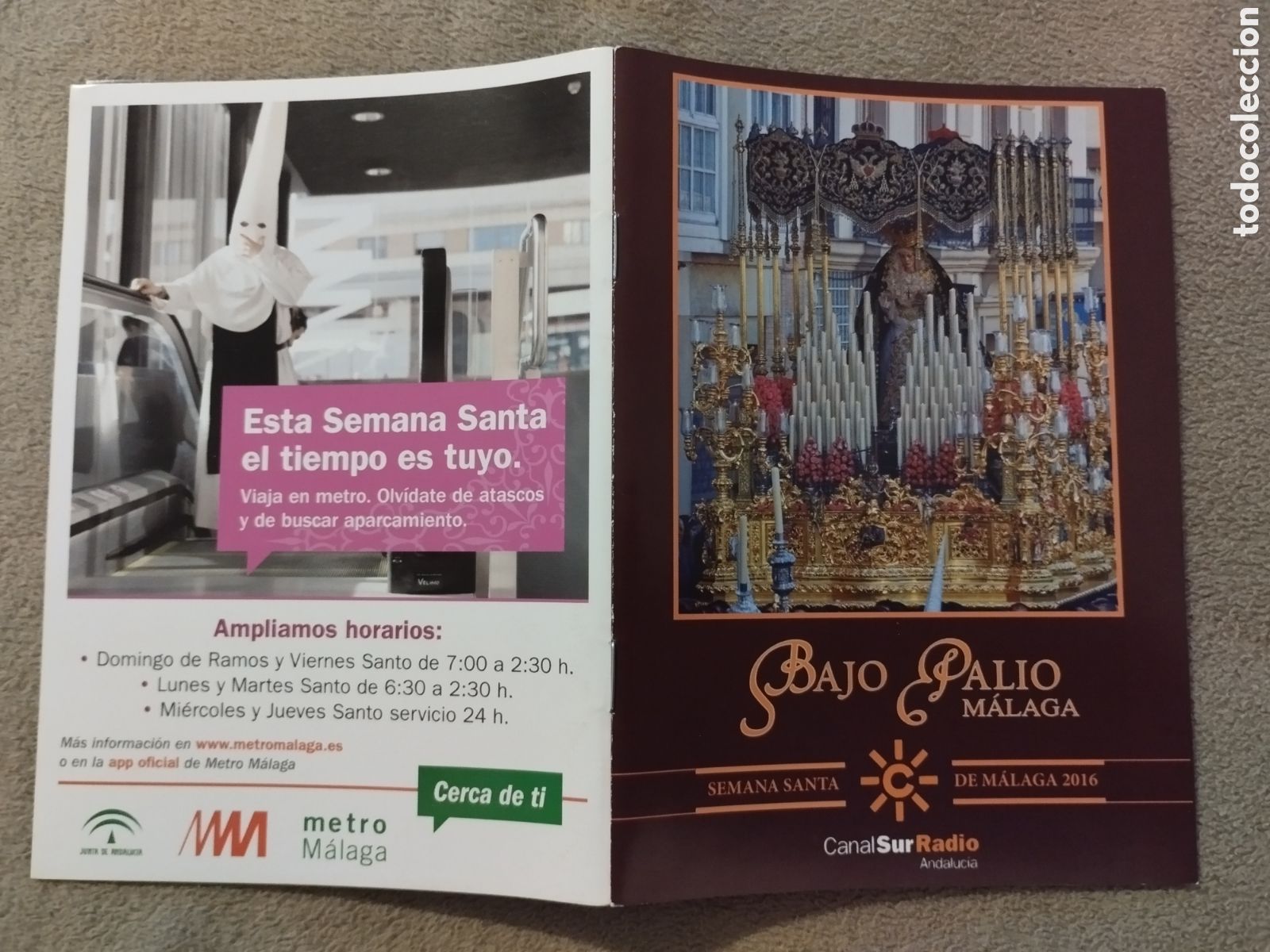 Folletos de turismo: Programa / itinerario Semana Santa M&aacute;laga 2016