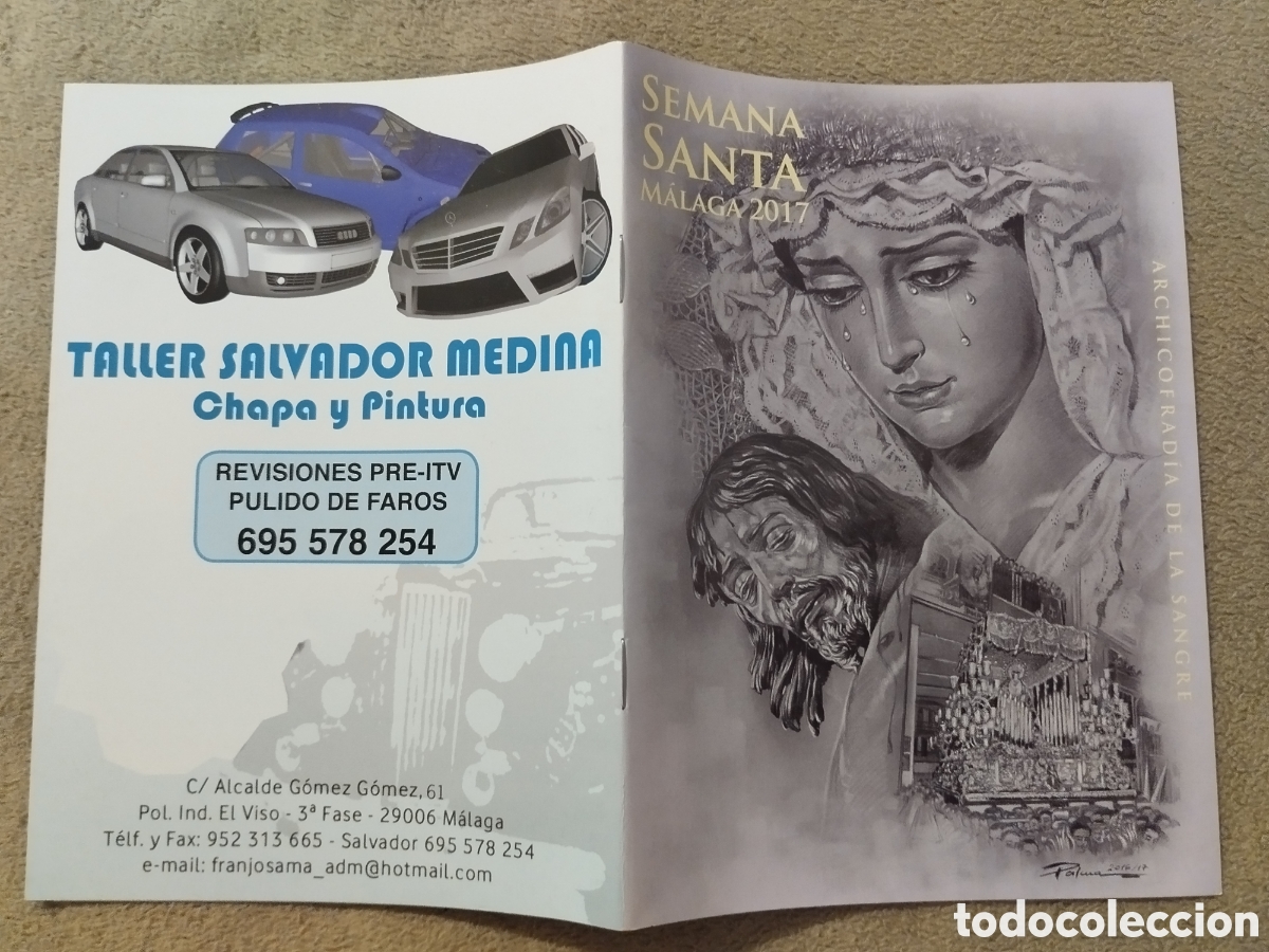 Folletos de turismo: Programa/ itinerario Semana Santa M&aacute;laga 2017.