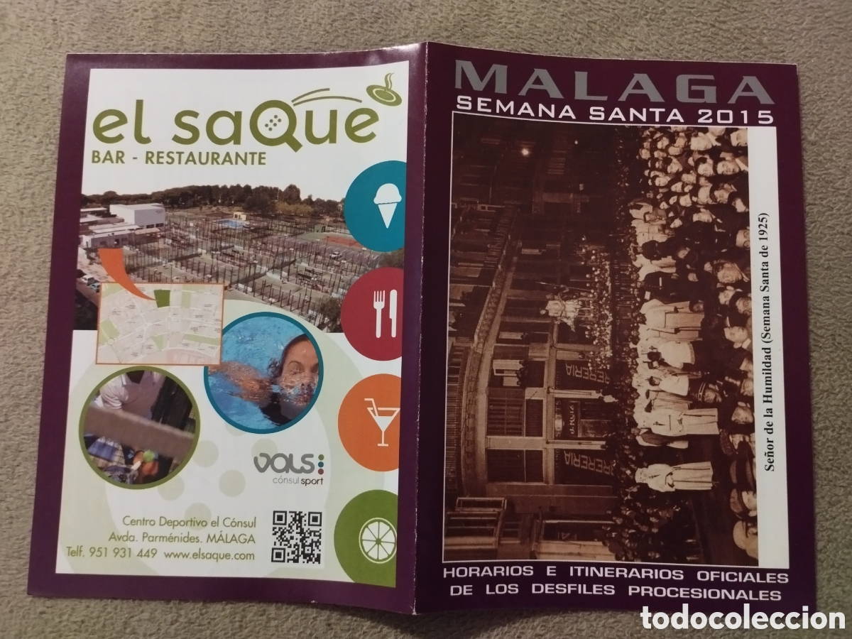 Folletos de turismo: Programa / Itinerario Semana Santa M&aacute;laga 2015
