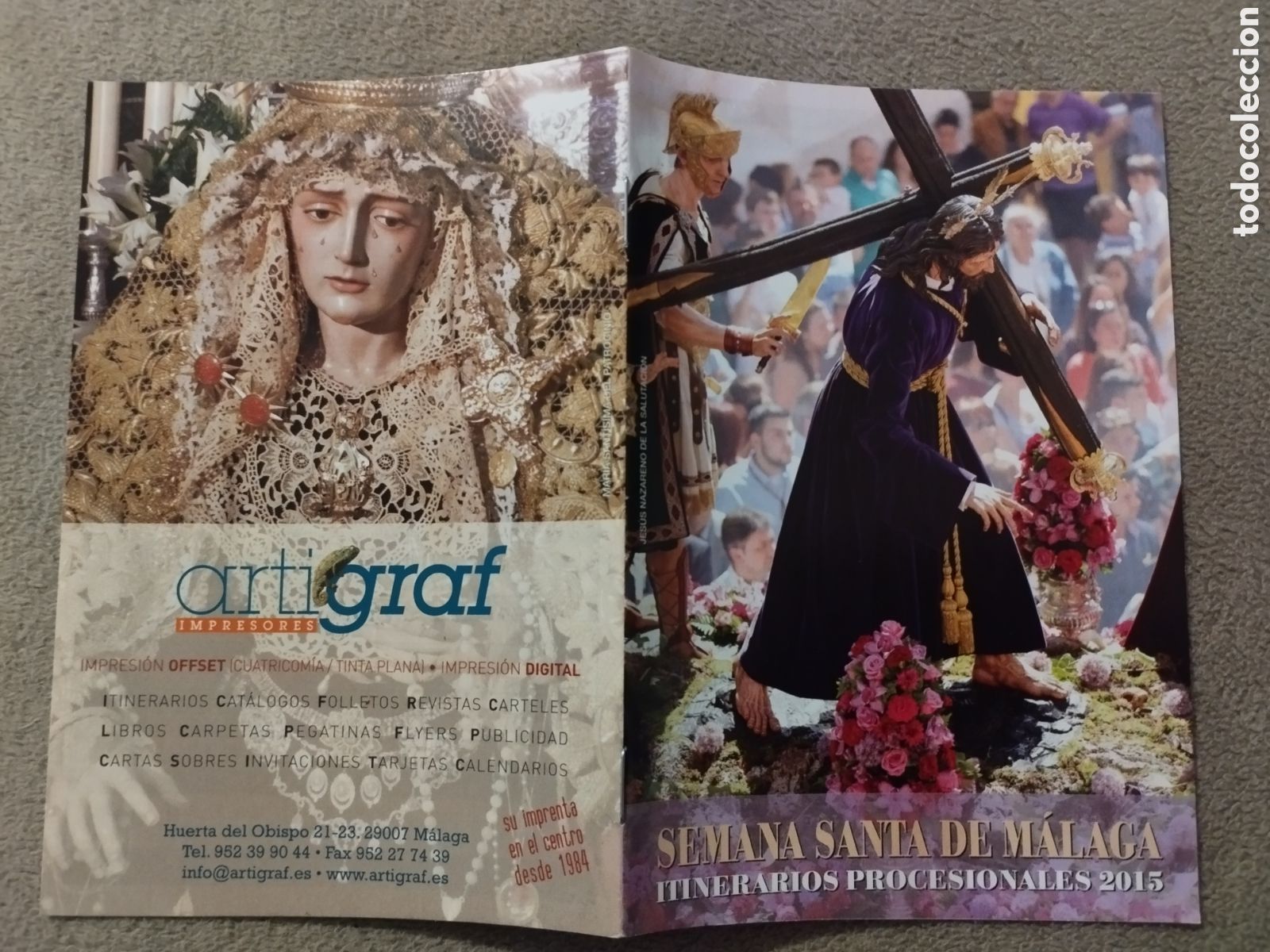 Folletos de turismo: Programa / itinerario Semana Santa M&aacute;laga 2015