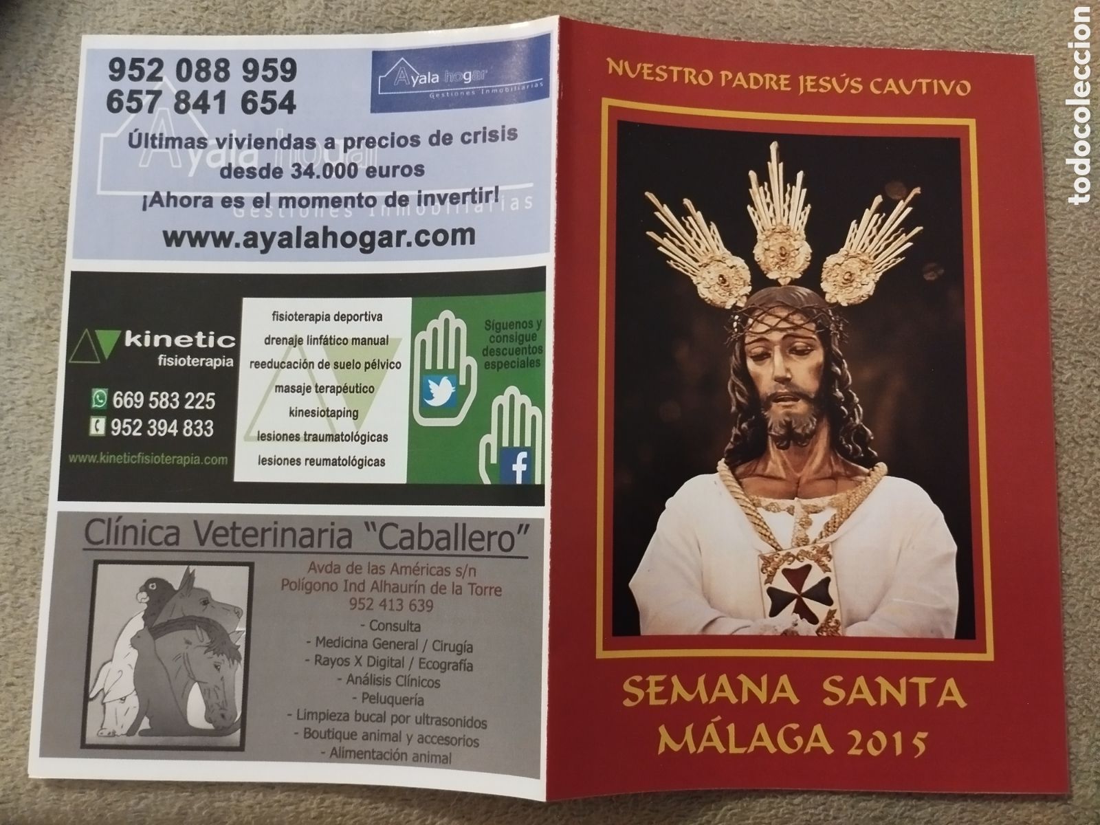 Folletos de turismo: Programa / itinerario Semana Santa M&aacute;laga 2015.