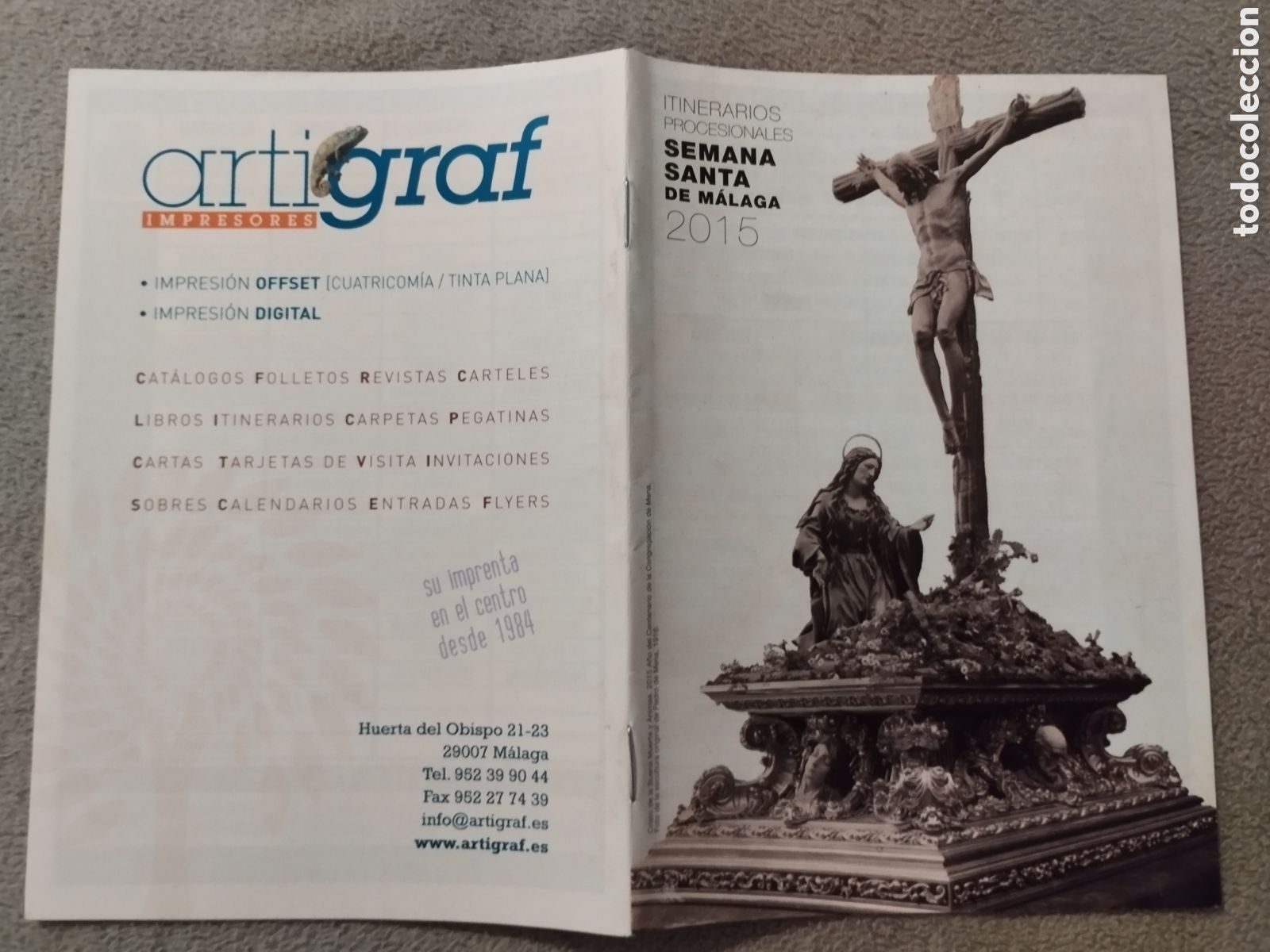 Folletos de turismo: Programa / itinerario Semana Santa M&aacute;laga 2015
