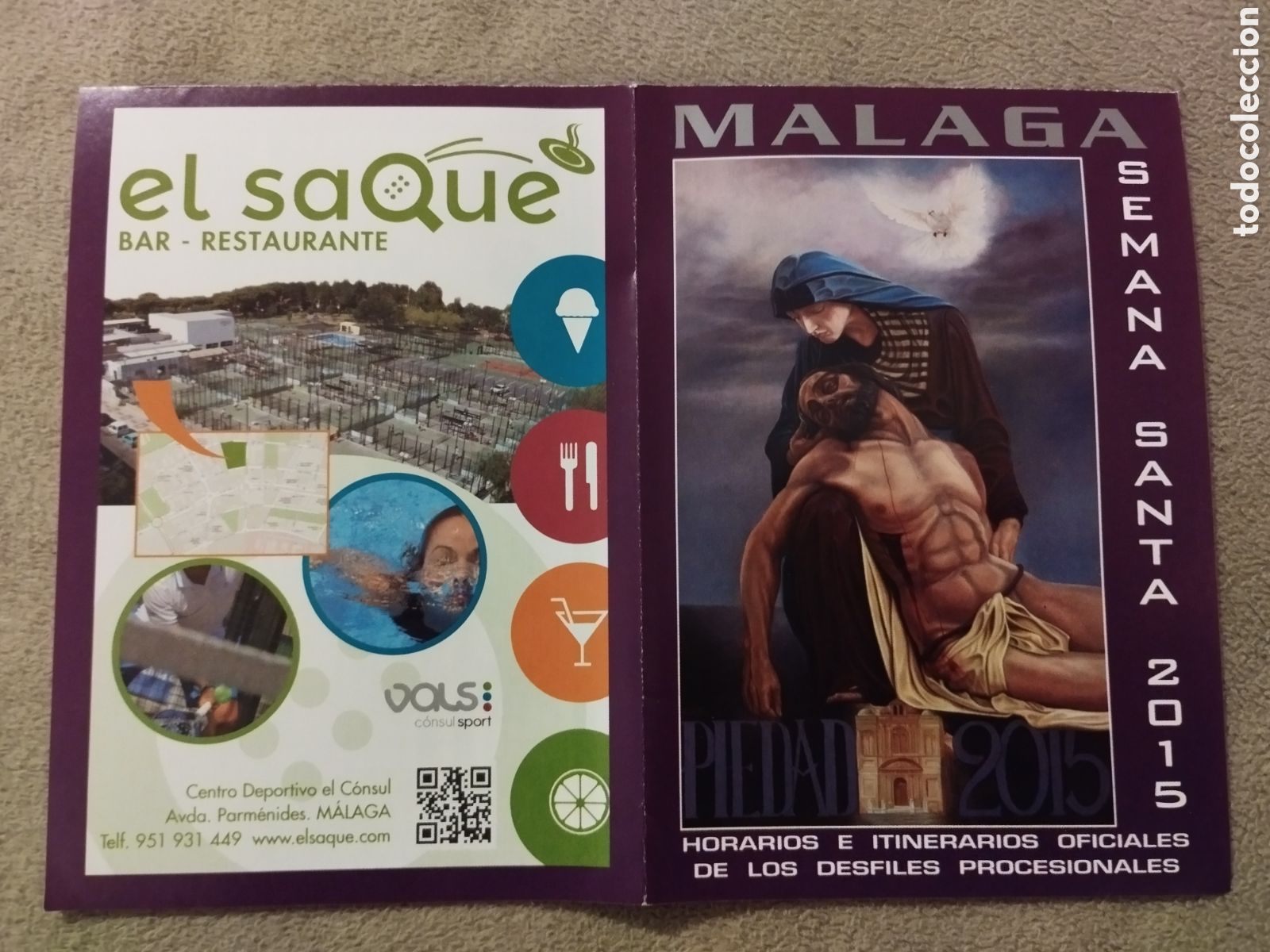 Folletos de turismo: Programa / itinerario Semana Santa M&aacute;laga 2015
