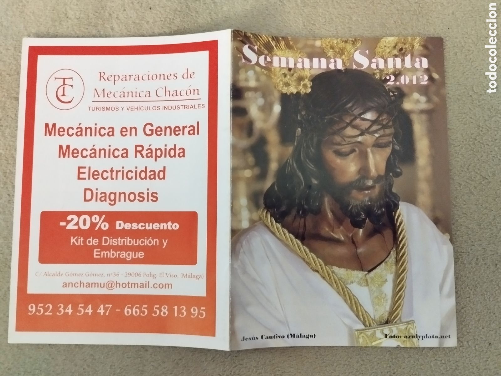 Folletos de turismo: Programa / itinerario Semana Santa M&aacute;laga 2012