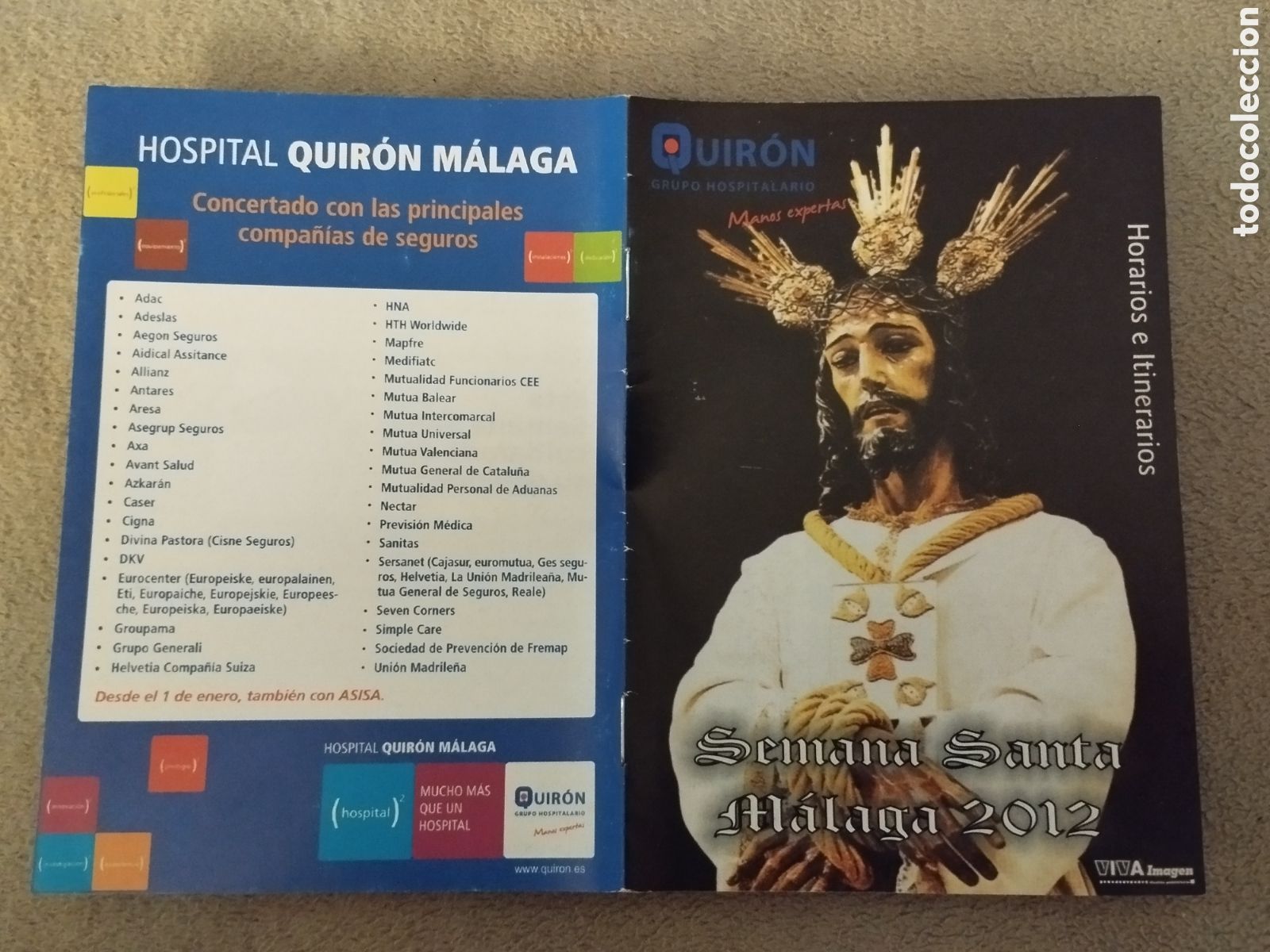 Folletos de turismo: Programa / itinerario Semana Santa M&aacute;laga 2012