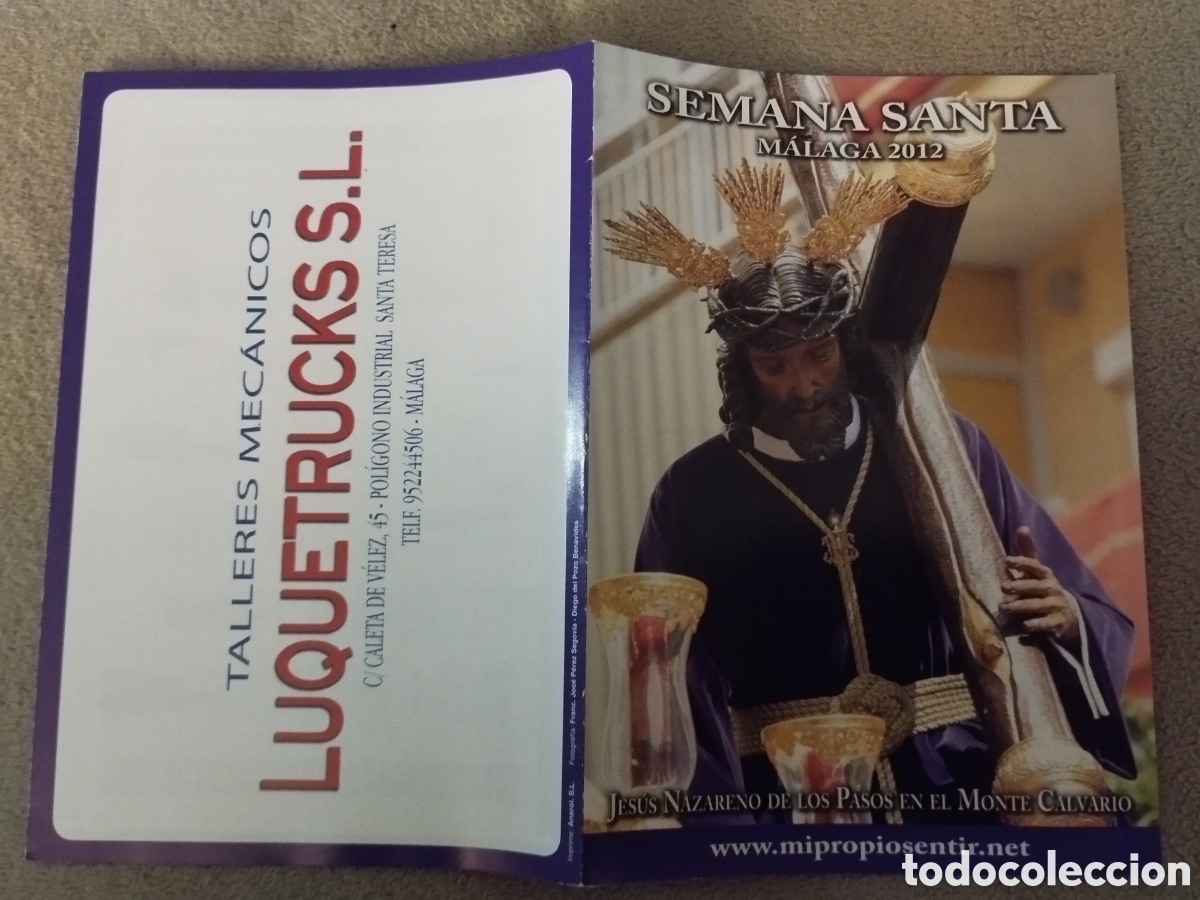 Folletos de turismo: Programa / itinerario Semana Santa M&aacute;laga 2012