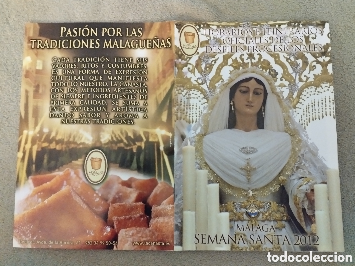 Folletos de turismo: Programa / itinerario Semana Santa M&aacute;laga 2012