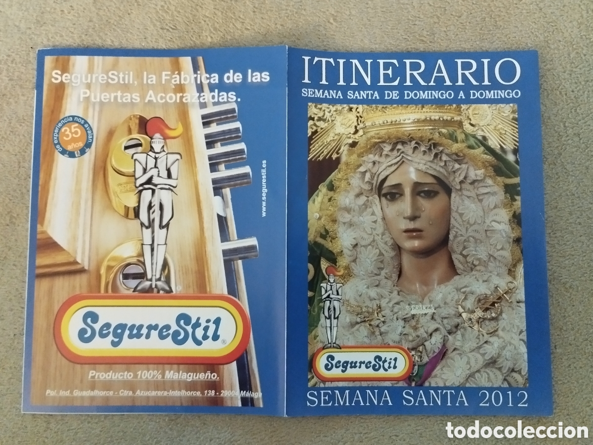 Folletos de turismo: Programa / Itinerario Semana Santa M&aacute;laga 2012