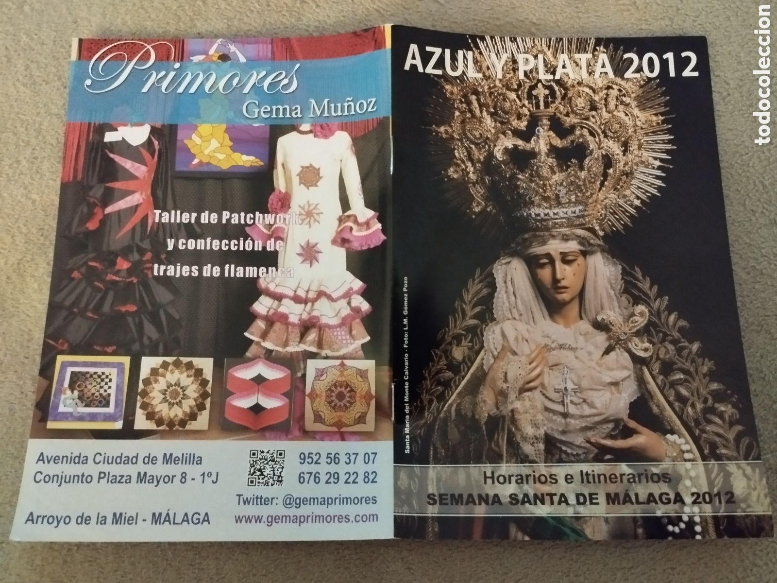 Folletos de turismo: Programa / itinerario Semana Santa M&aacute;laga 2012