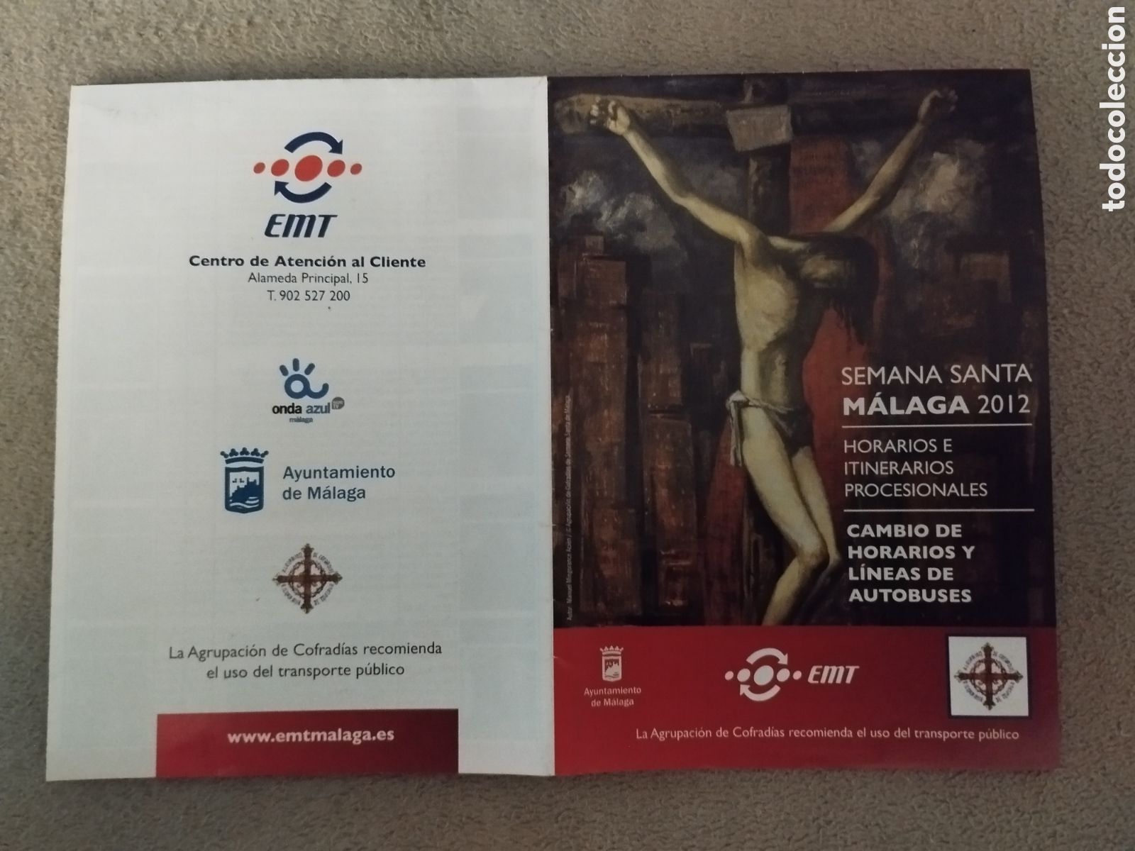 Folletos de turismo: Programa / itinerario Semana Santa M&aacute;laga 2012
