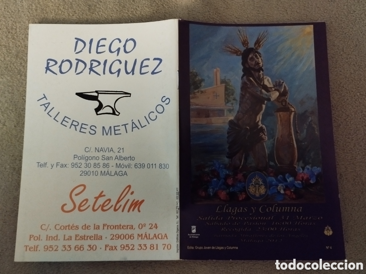Folletos de turismo: Programa / itinerario Semana Santa M&aacute;laga 2012
