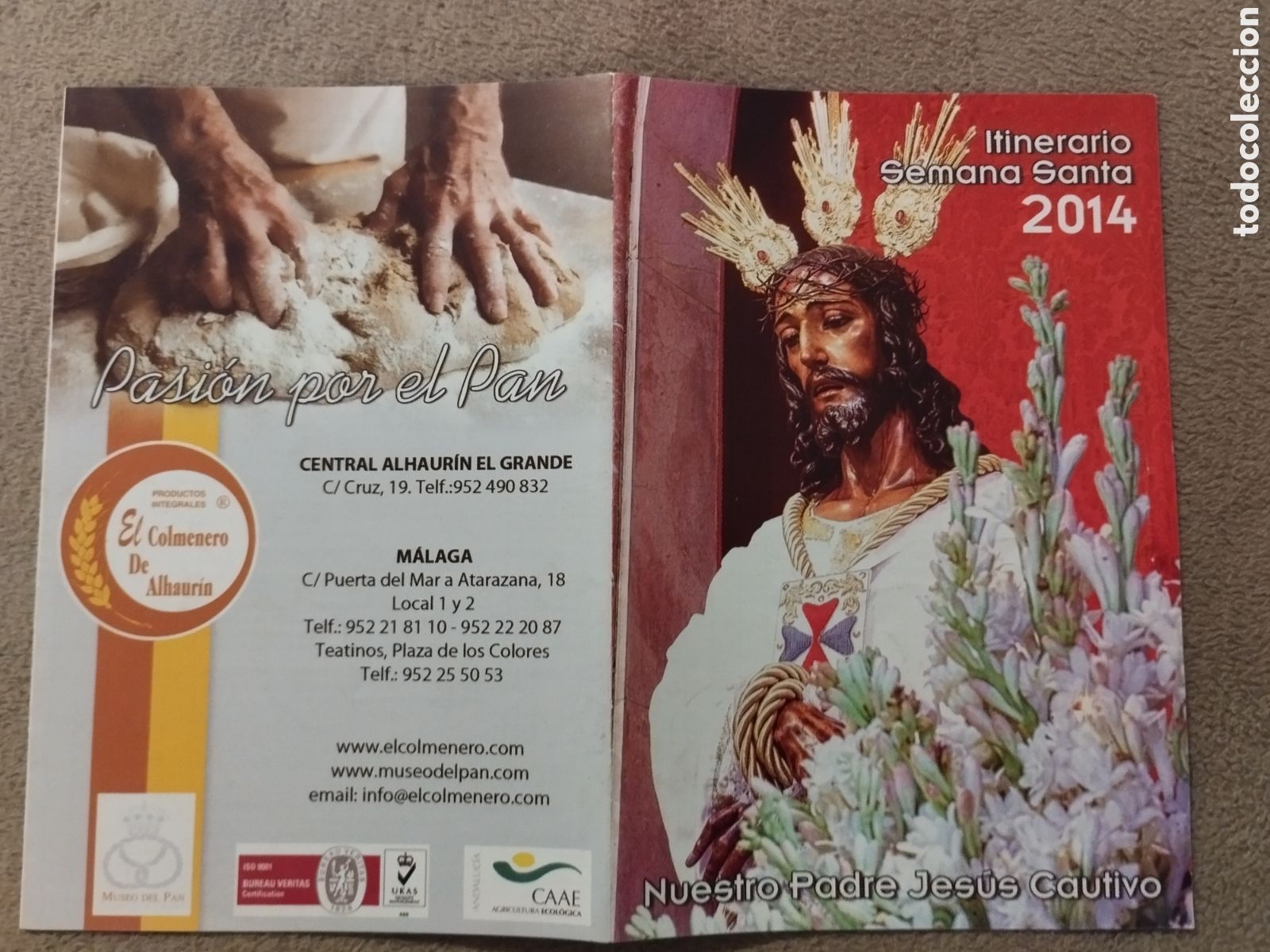 Folletos de turismo: Programa / itinerario Semana Santa M&aacute;laga 2014