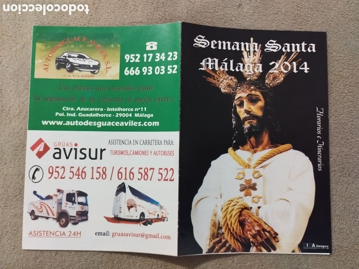 Folletos de turismo: Programa / itinerario Semana Santa M&aacute;laga 2014
