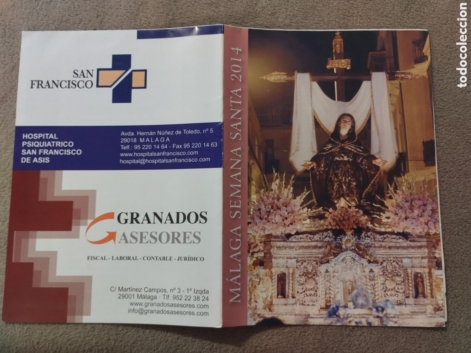Folletos de turismo: Programa / itinerario Semana Santa M&aacute;laga 2014